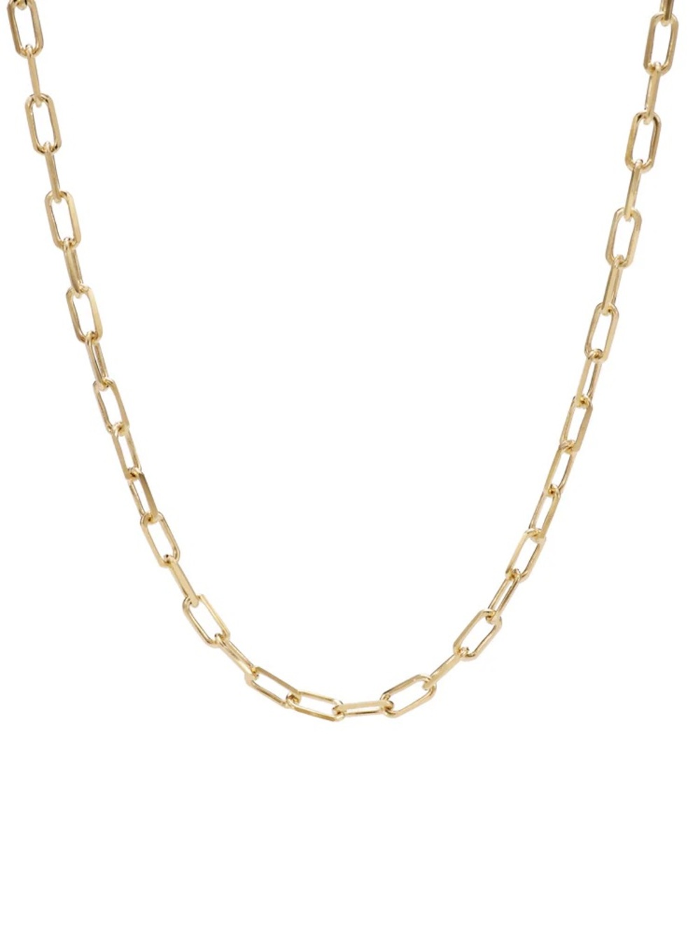 Gold Paperclip Link Necklace for Women